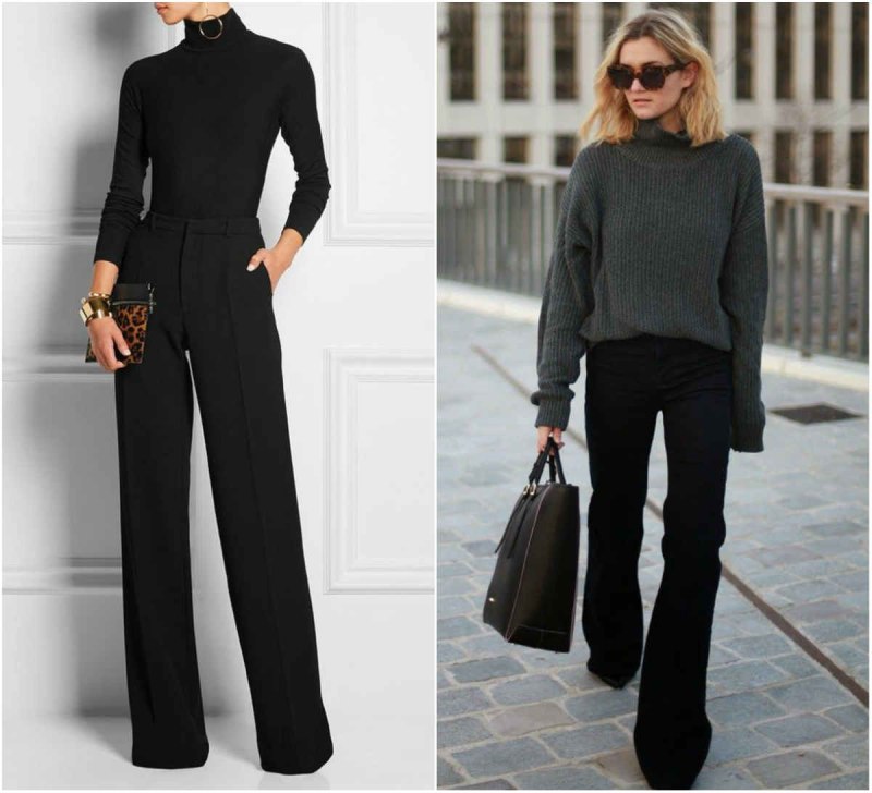 Штаны клеш черные 2022