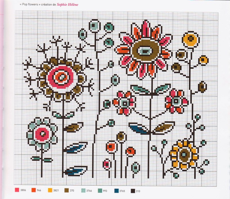 Цветочные узоры для вышивки