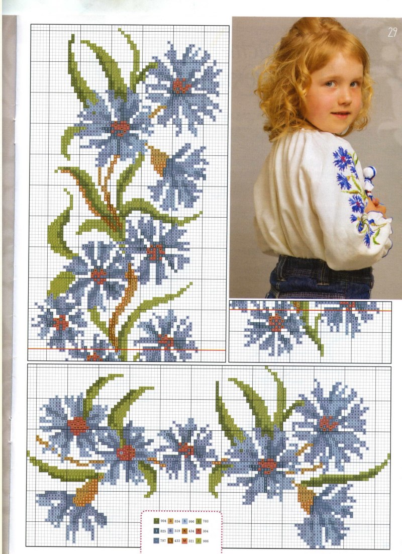 Вышивка крестом васильки