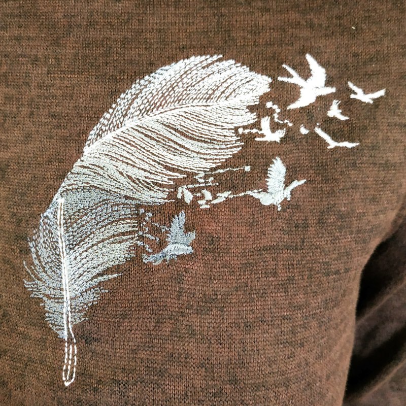 Однотонная вышивка гладью