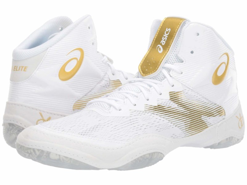 Бело золотые борцовки асикс