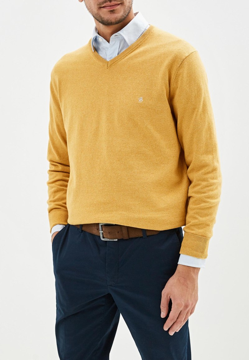 Желтая водолазка мужская