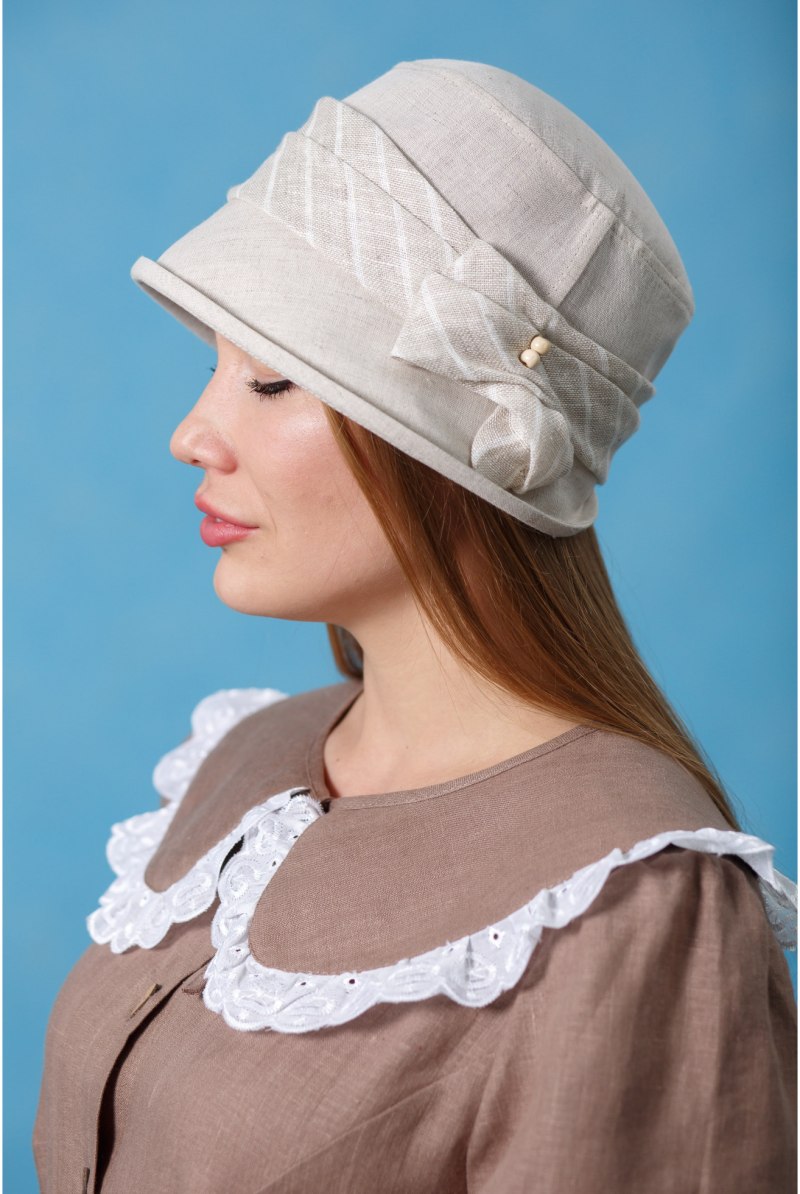 Летняя льняная шляпка