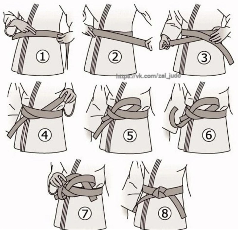 Узел пояса кимоно карате