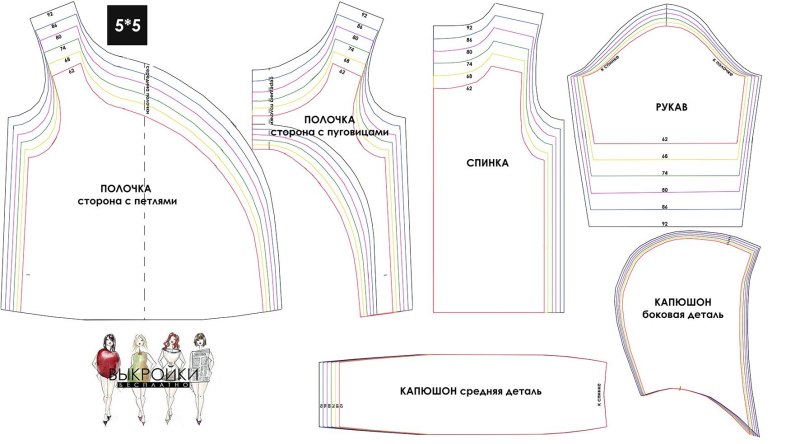 Выкройка спортивной кофты