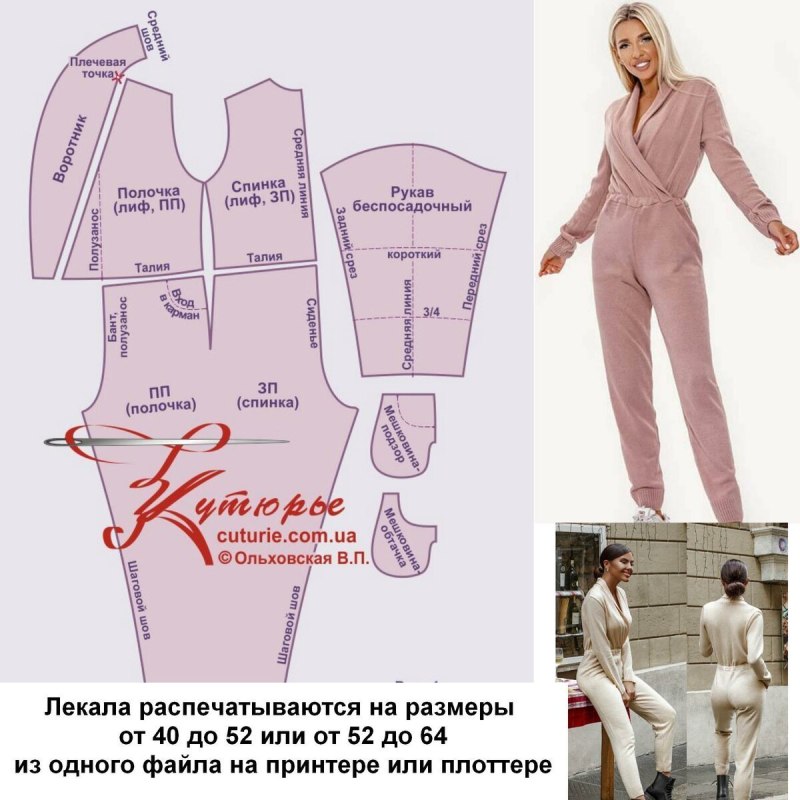 Лекала для пошива спортивного костюма женского