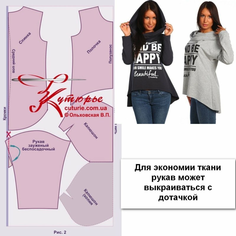 Лекало кофта с капюшоном