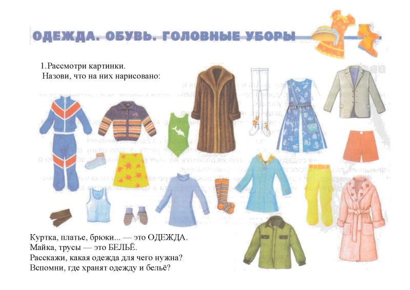 Задания на тему одежда