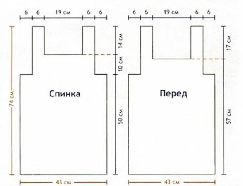 Выкройка вязаной майки