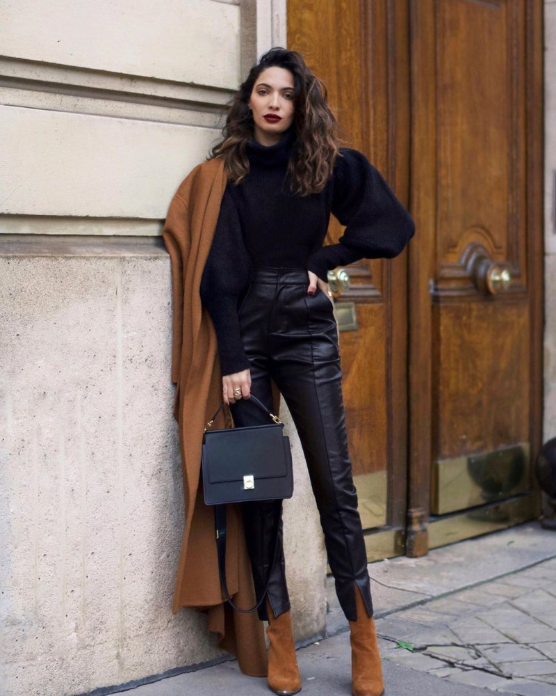 Total look кожаные штаны