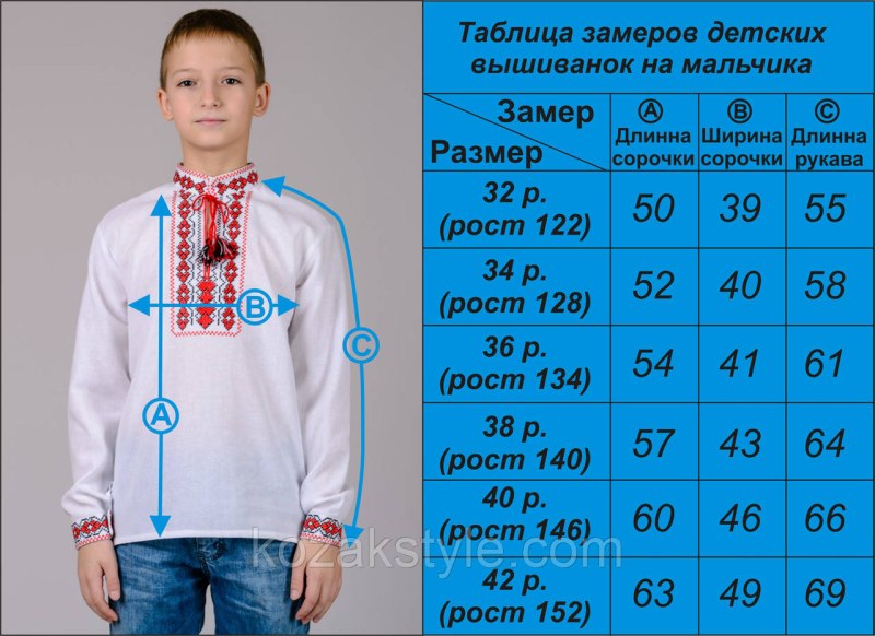 Детский размер рубашек