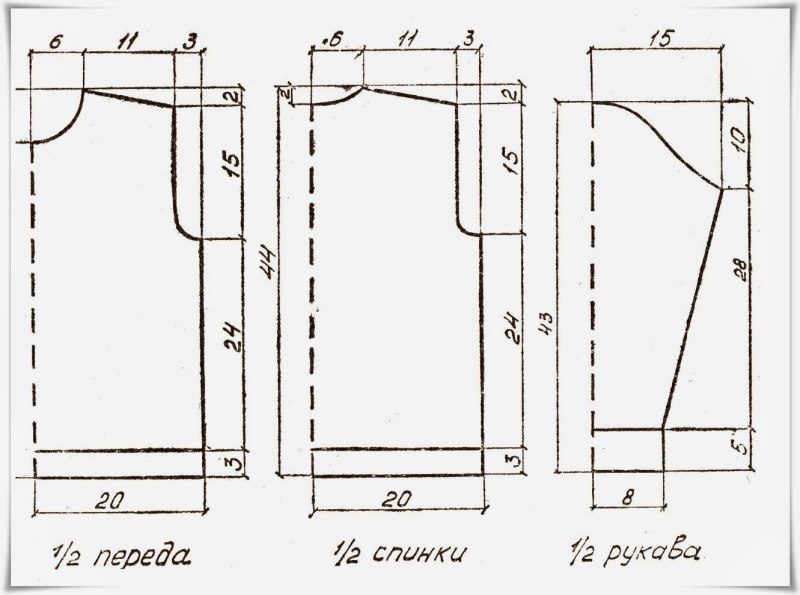 Выкройка для вязания детского свитера