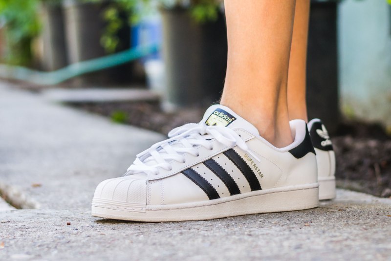 Adidas Superstar Black on feet