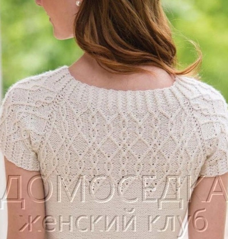Хлопковый джемпер с ажурной кокеткой