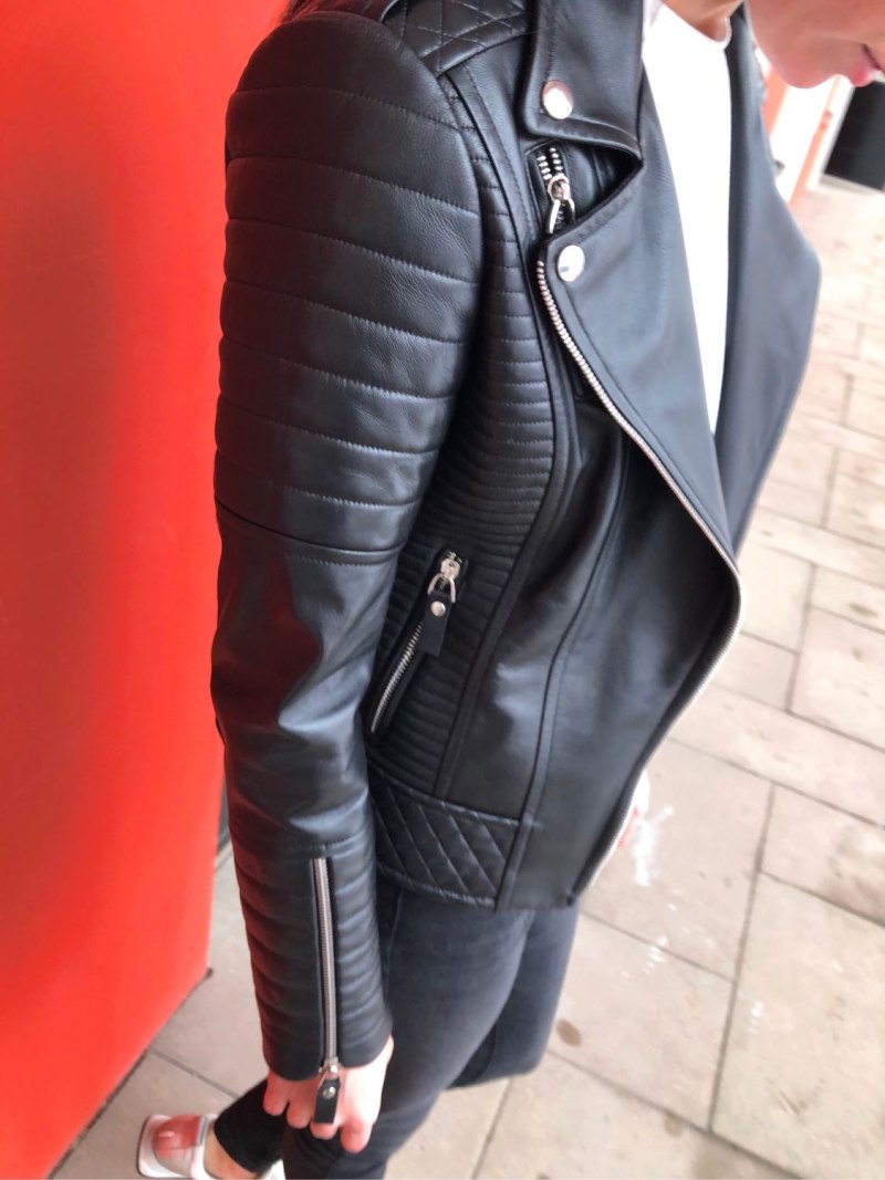 Косуха Noora Mens Genuine Lambskin Leather Jacket Black Slim Fit Biker Motorcycle s1