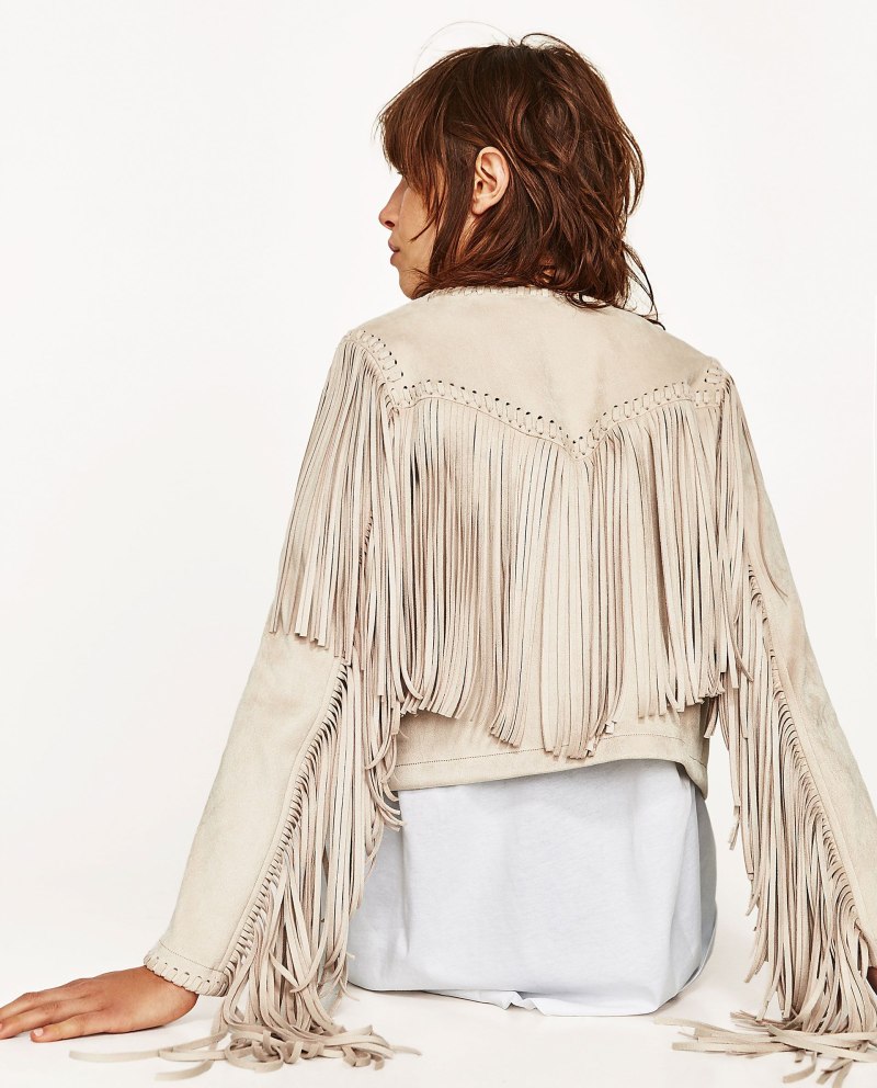 Черная джинсовка с бахромой Zara
