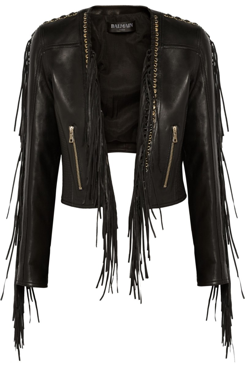 Кожаная куртка Balmain женская