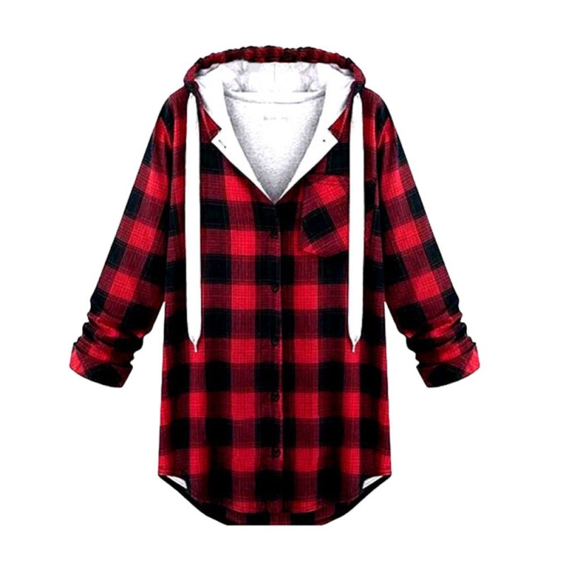 Plaid Shirt рубашка с капюшоном женская