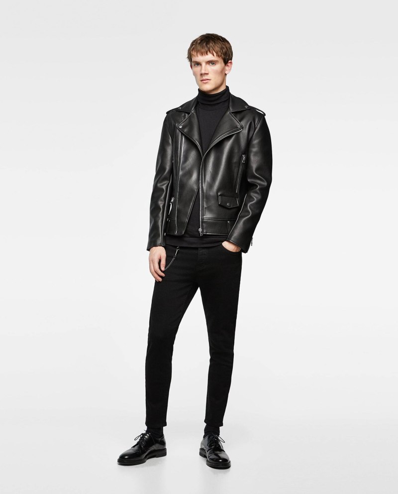 Zara мужская кожаная куртка 2020