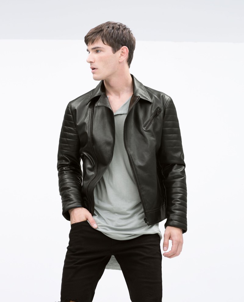 Zara Quilted Leather Biker Jacket