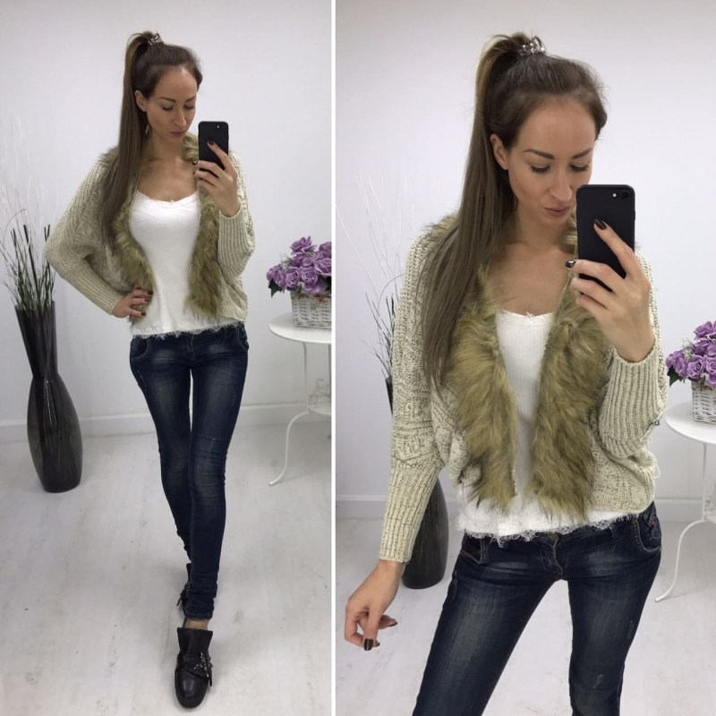 Меховая кофта женская