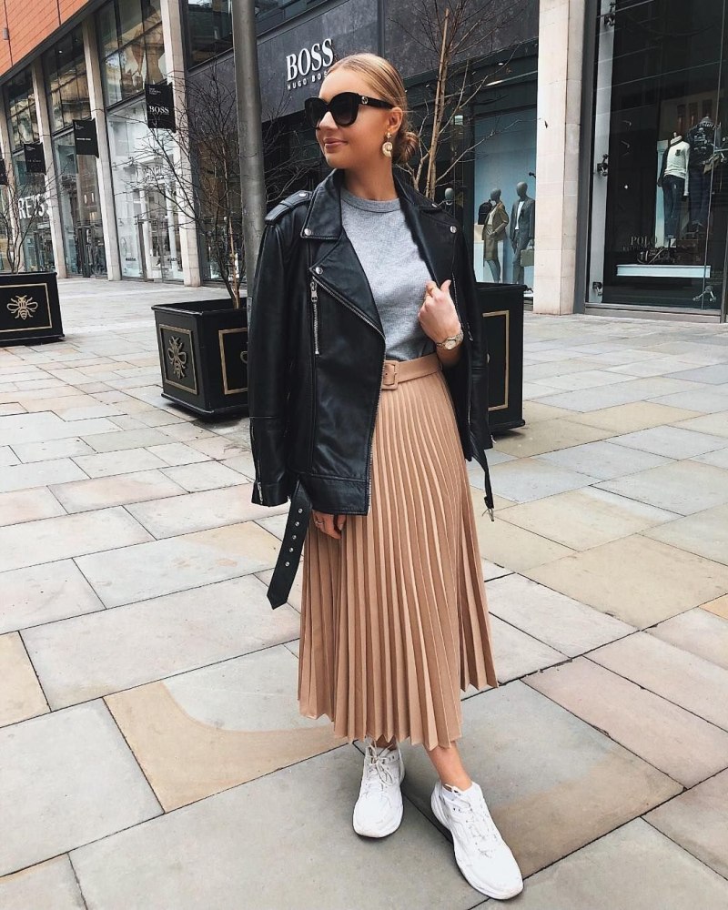 Юбка плиссе Zara бежевая