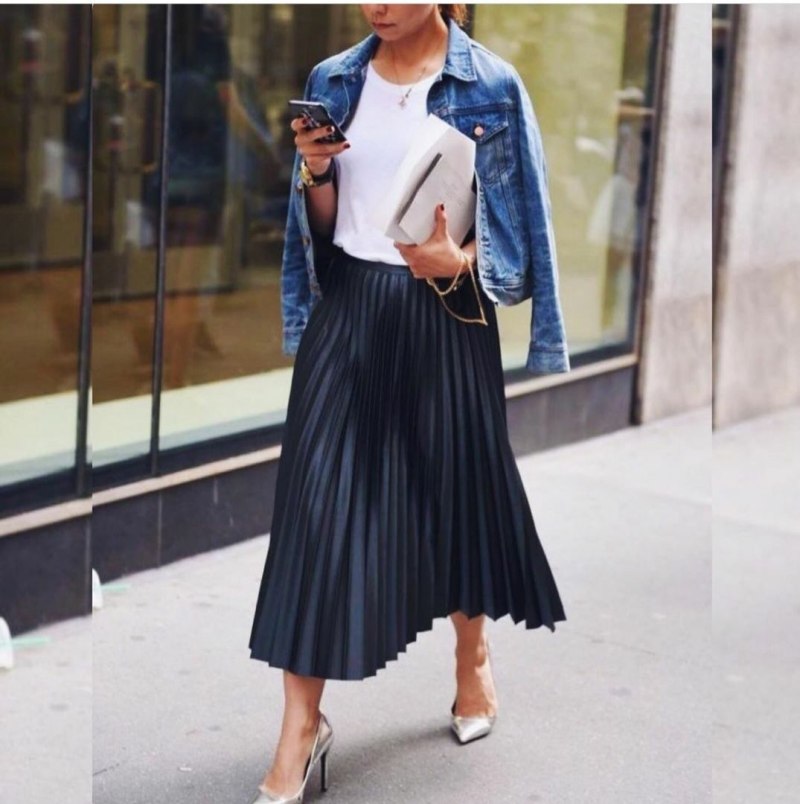 Юбка плиссе Zara черная