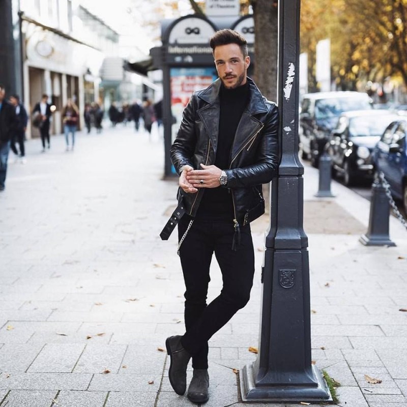 Косуха total Black стиль мужской