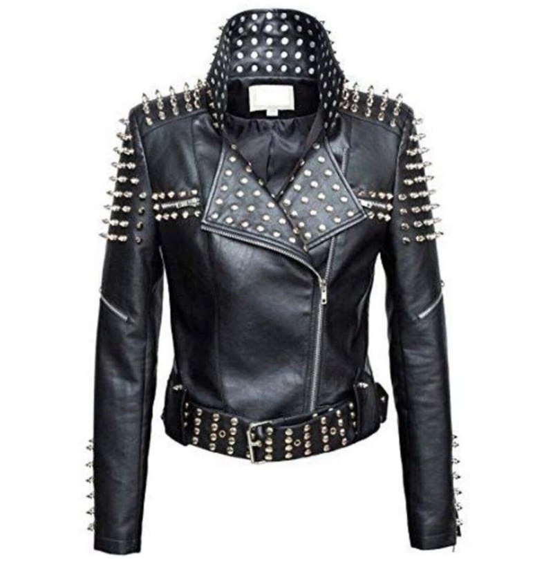 Куртка кожаная Balmain заклепки