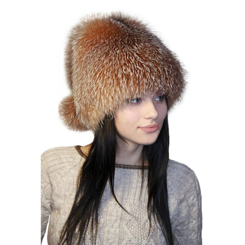 Шапка из лисы женская