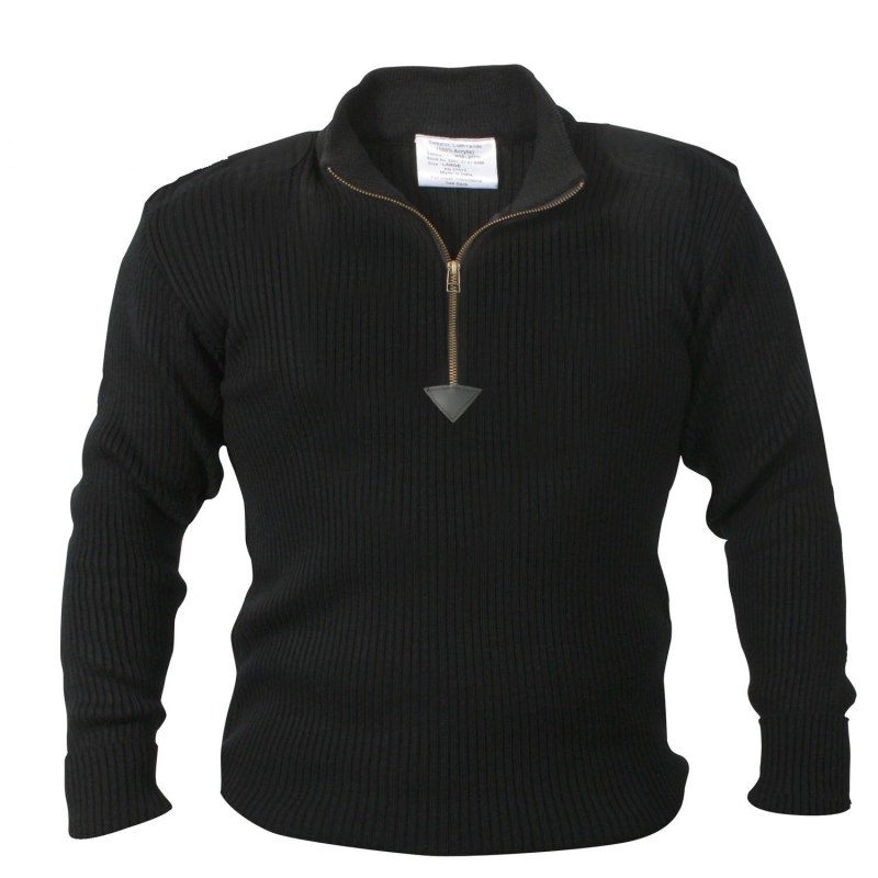 Свитер армейский Rothco Acrylic Commando w/Zipper Black