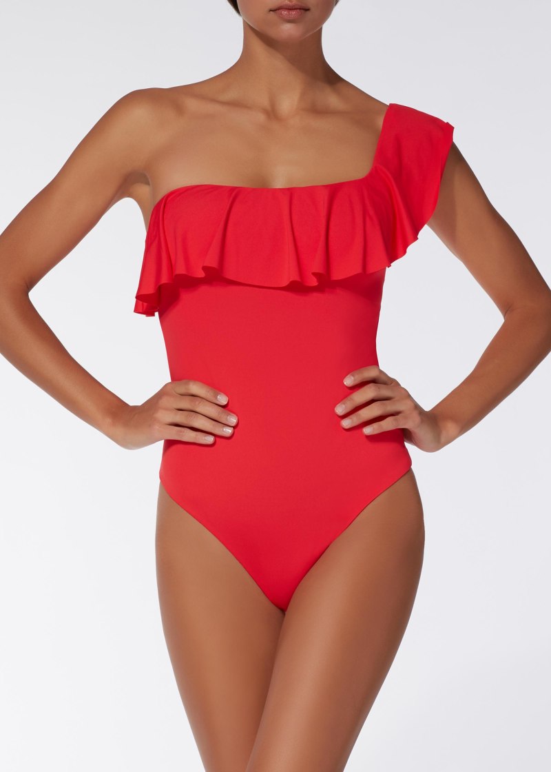 Купальник кальцедония красный