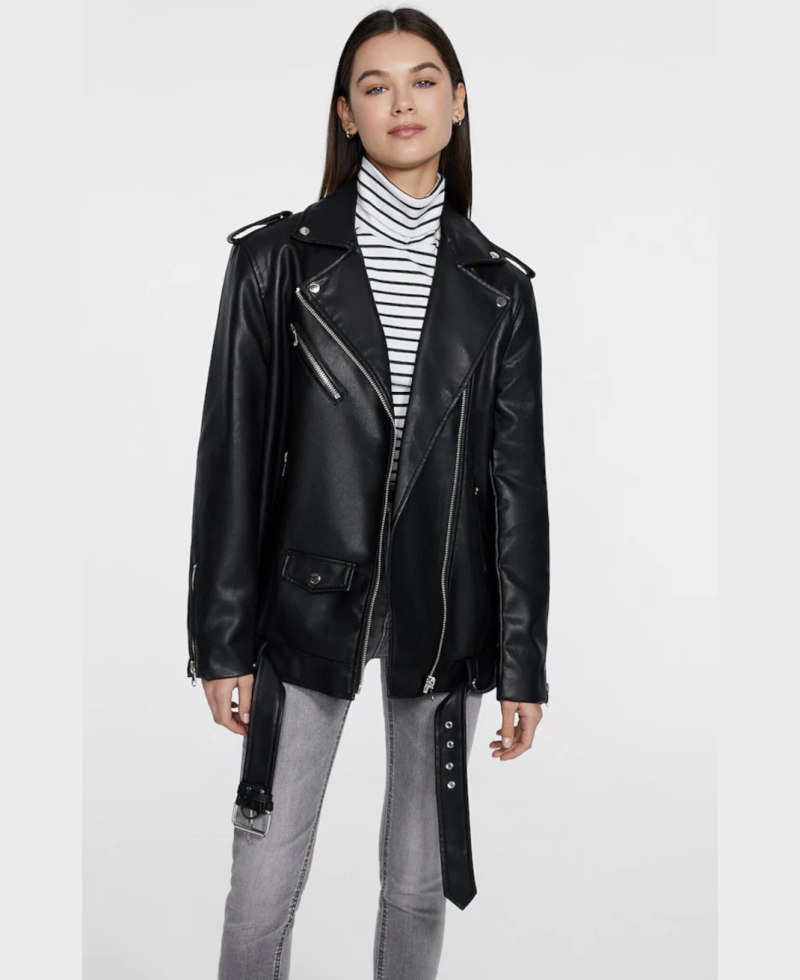 Кожаная куртка Stradivarius женская