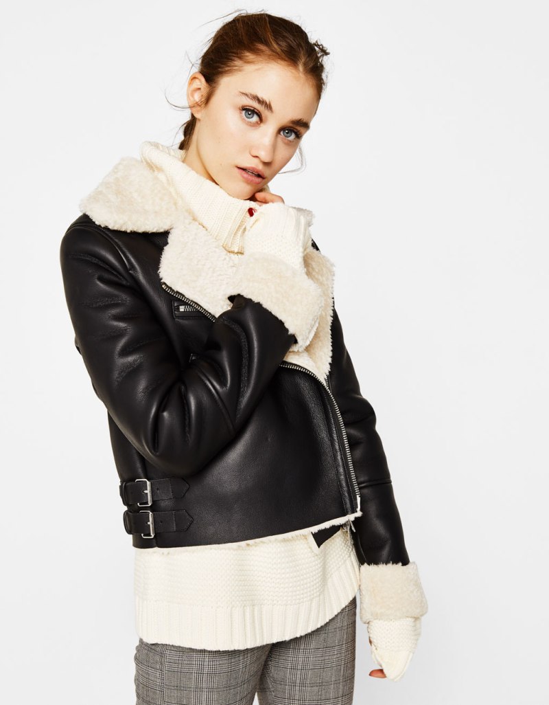 Дубленка Авиатор Bershka