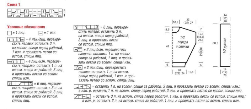 Джемпер оверсайз спицами реглан