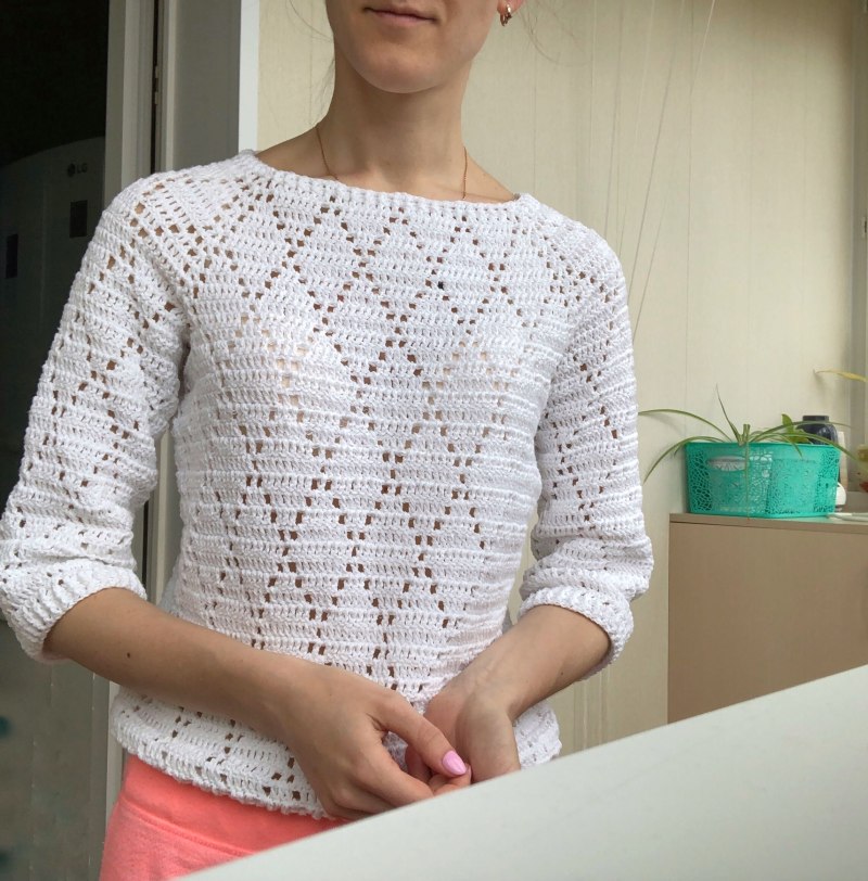 Джемпер крючком женский