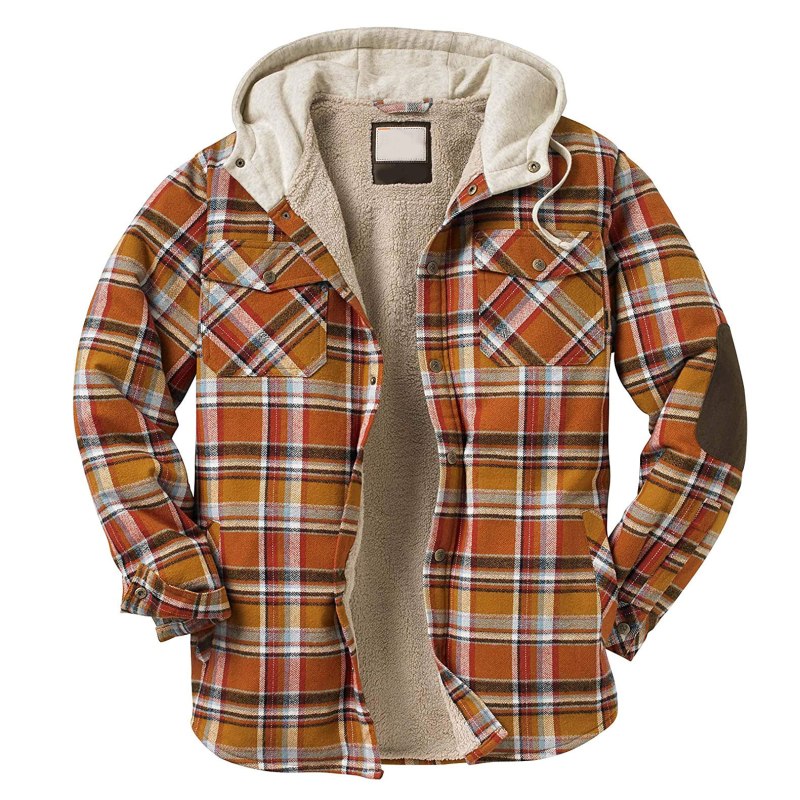 Legendary Whitetails men's Camp Night Berber lined Hooded Flannel Shirt Jacket