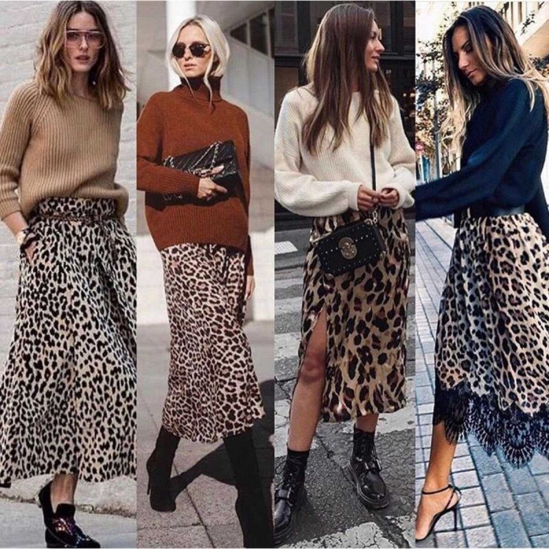 Леопардовая юбка massimo Dutti