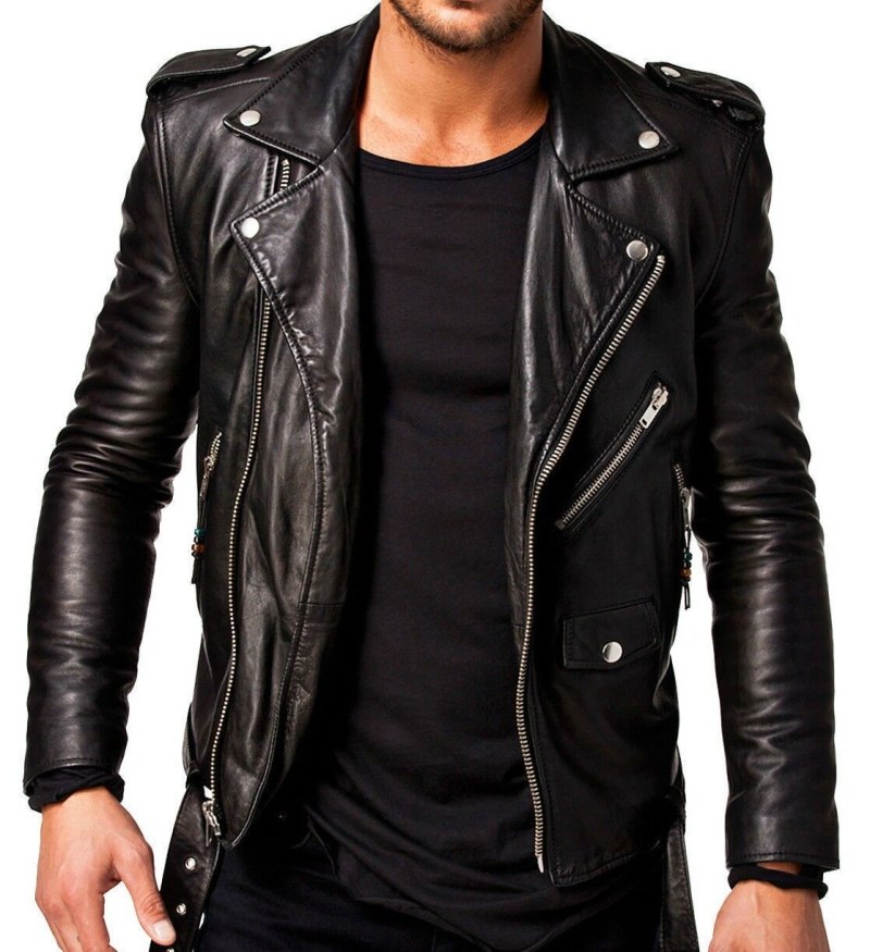 Косуха men's Diamond Quilted Kay Michael Soft Leather Black Slim Fit Biker Jacket