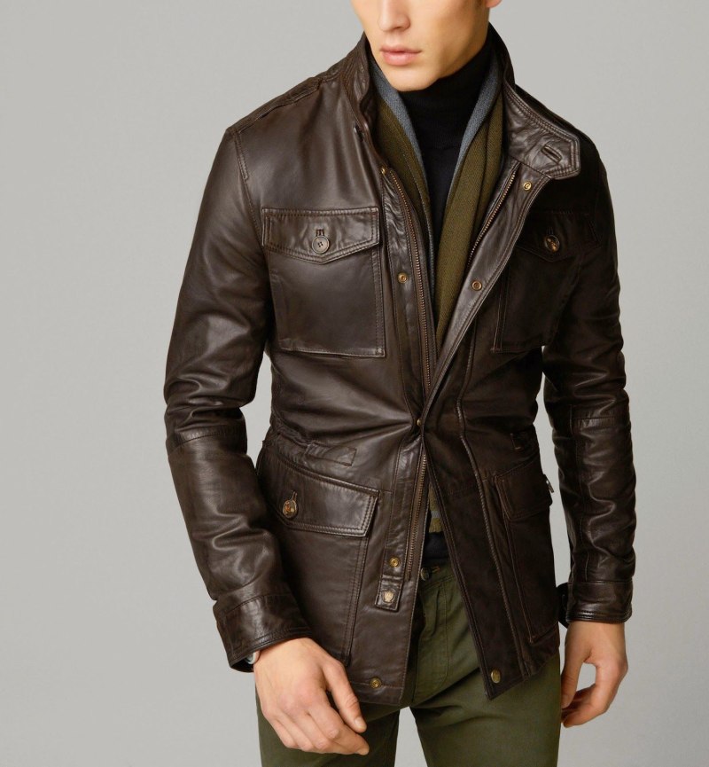 Кожаное пальто massimo Dutti