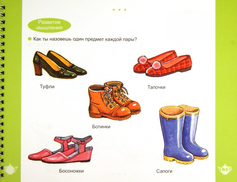 Обувь карточки для детей