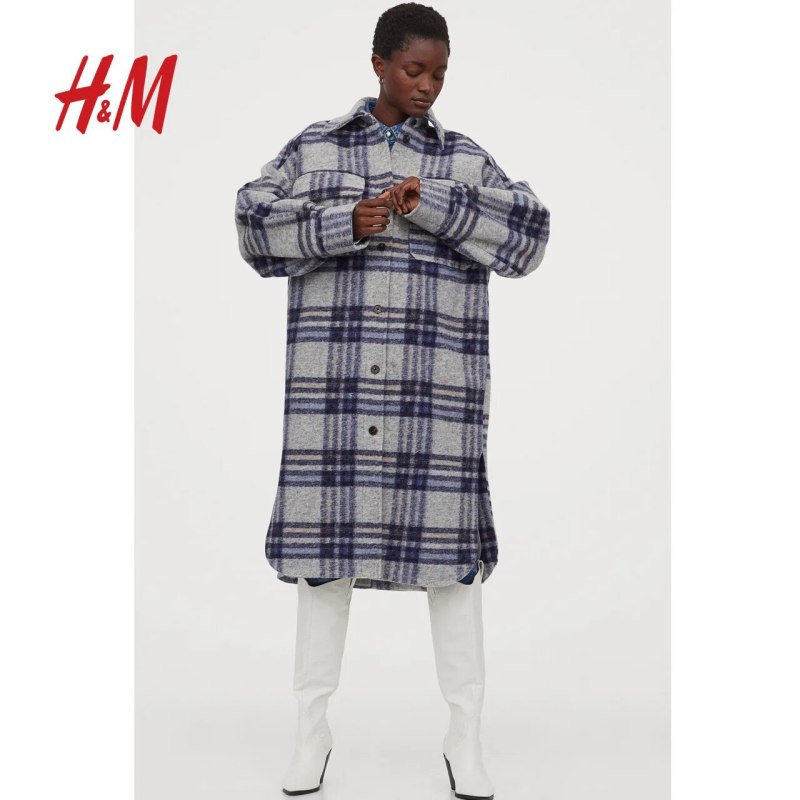 Пальто h&m в клетку