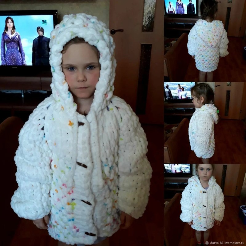 Кофта детская из пряжи Ализе Пуффи