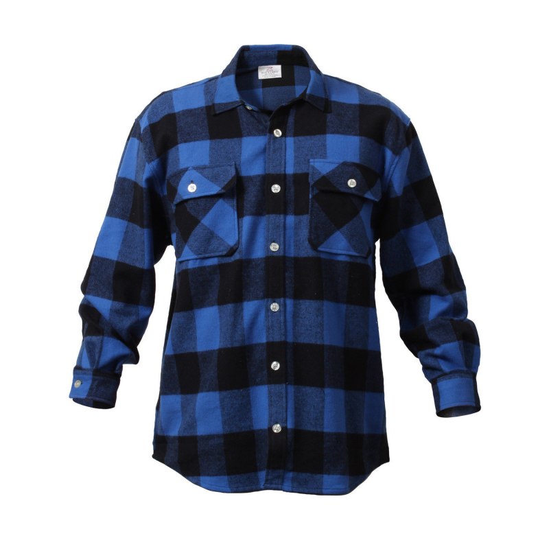 Rothco Extra Heavyweight Buffalo Plaid Flannel Shirts Green Plaid