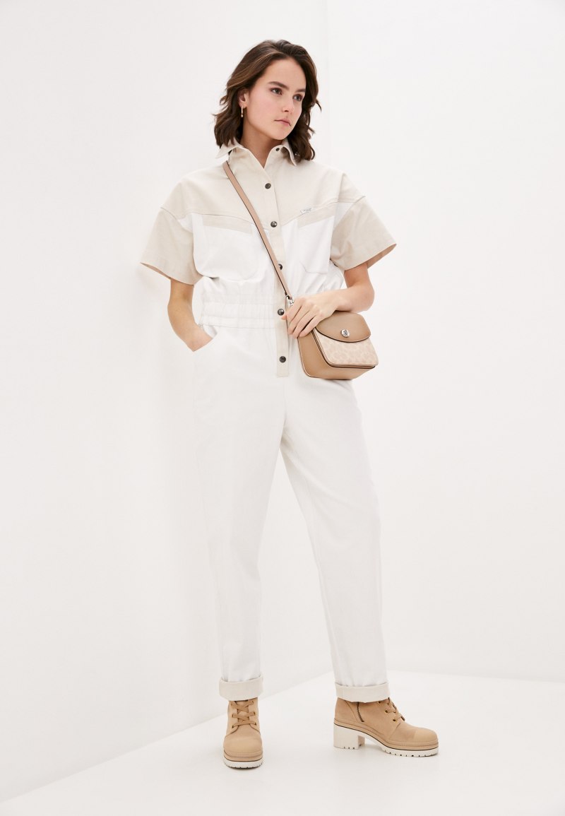 Бежевый комбинезон Pinko короткий