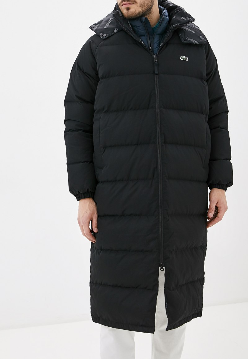 Черный пуховик Lacoste