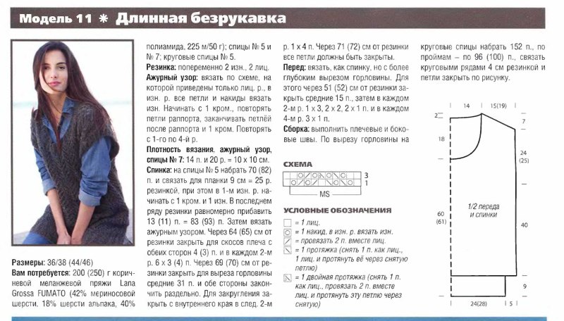 Жилет женский спицами на пуговицах схема и описание
