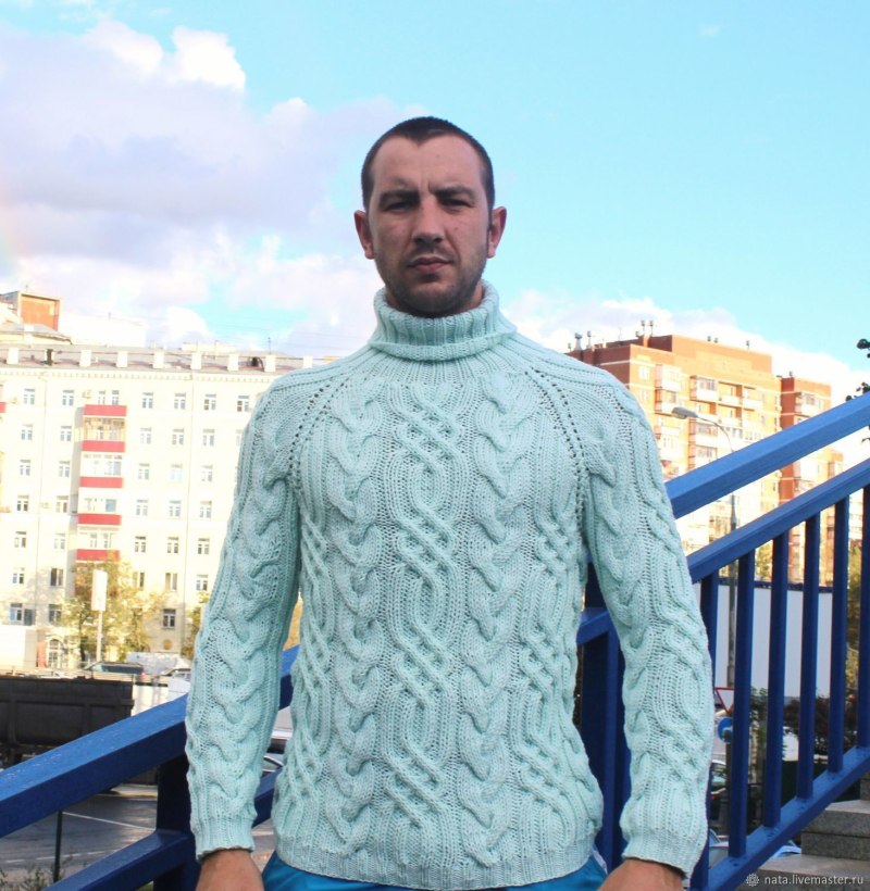 Мятный джемпер мужской