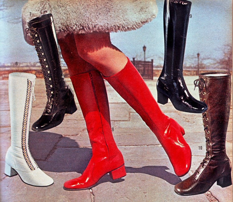 Go-go Boots Fashion 1960 сапоги чулки