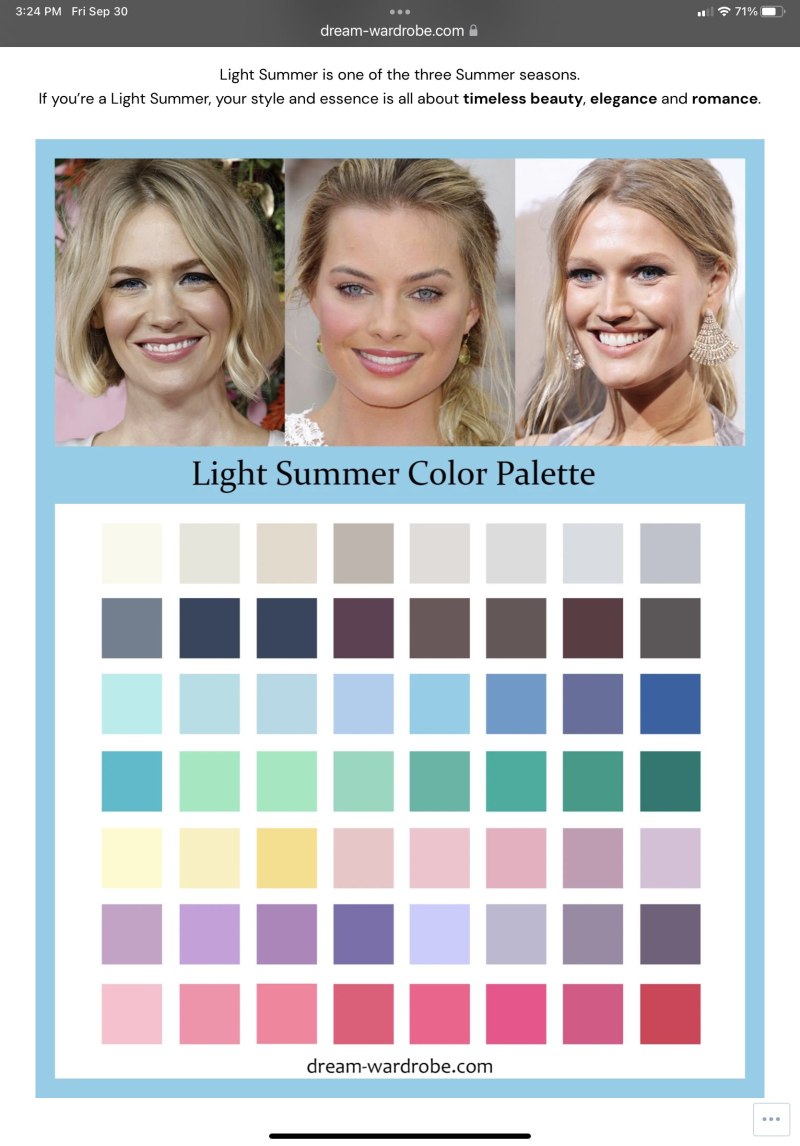 Light Summer цветотип